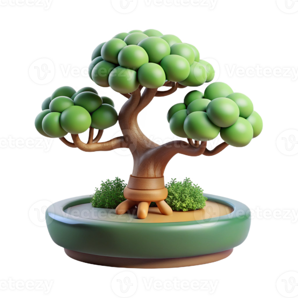 serene abstract A Bonsai Tree Intricate Details Miniatur high quality png