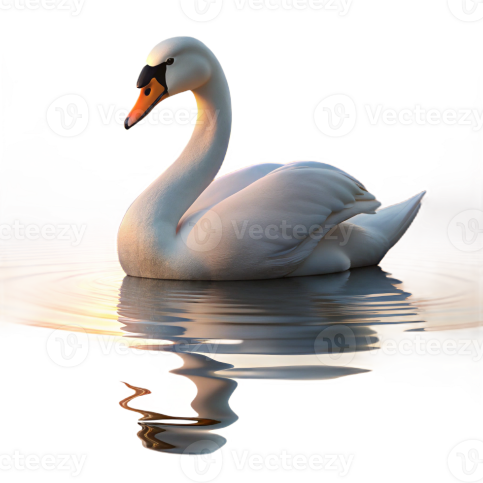 impressive classic Graceful Swan on Calm Lake high quality png