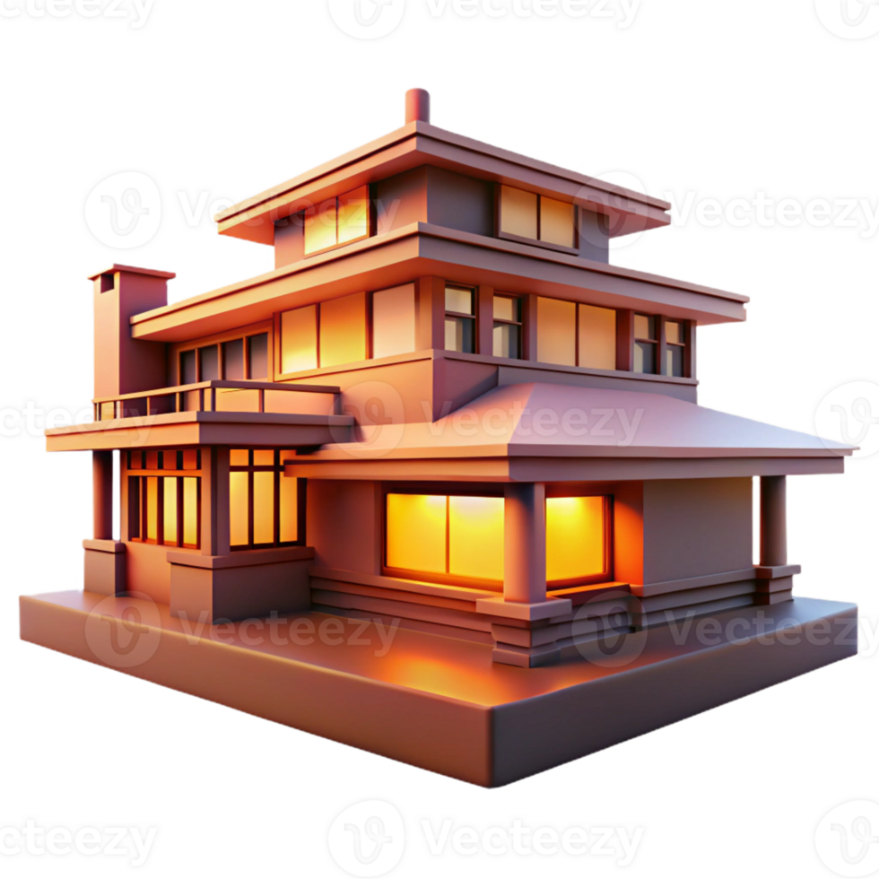extraordinary rustic A Frank Lloyd Wright Inspired Prairie Hou high quality png