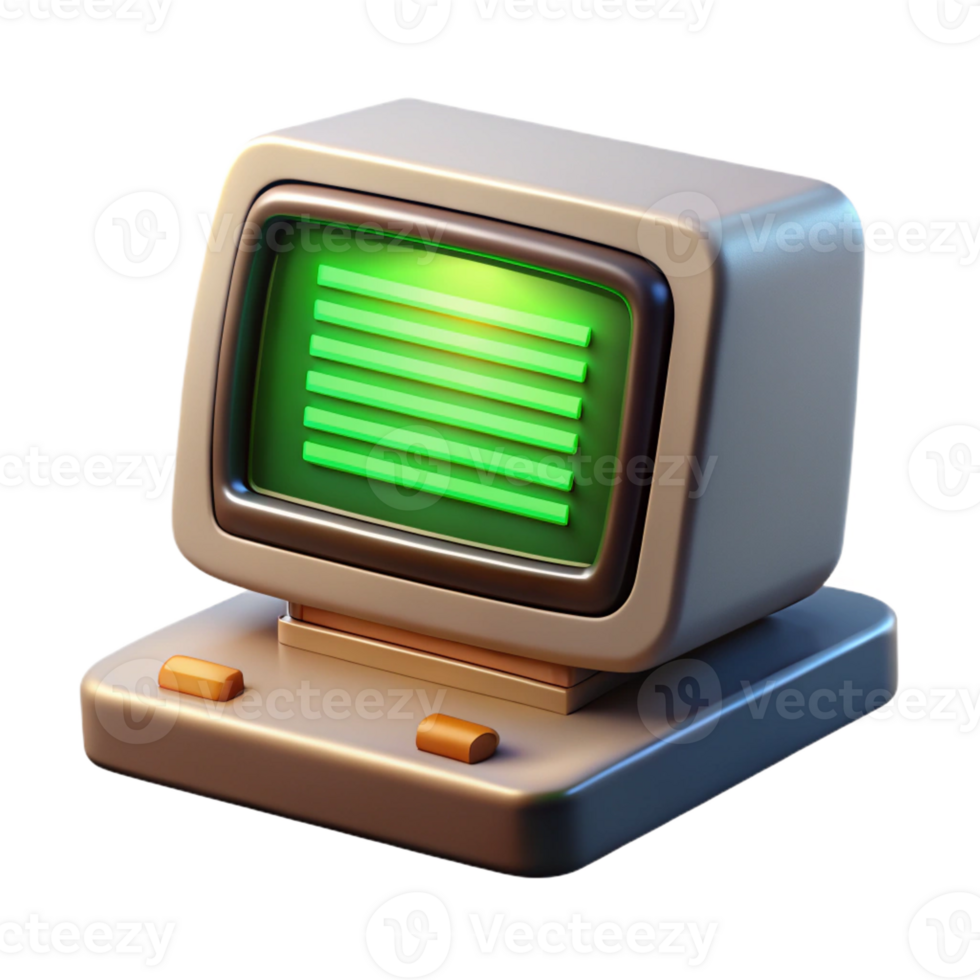 stunning creative A Vintage Computer Terminal Displaying L professional png
