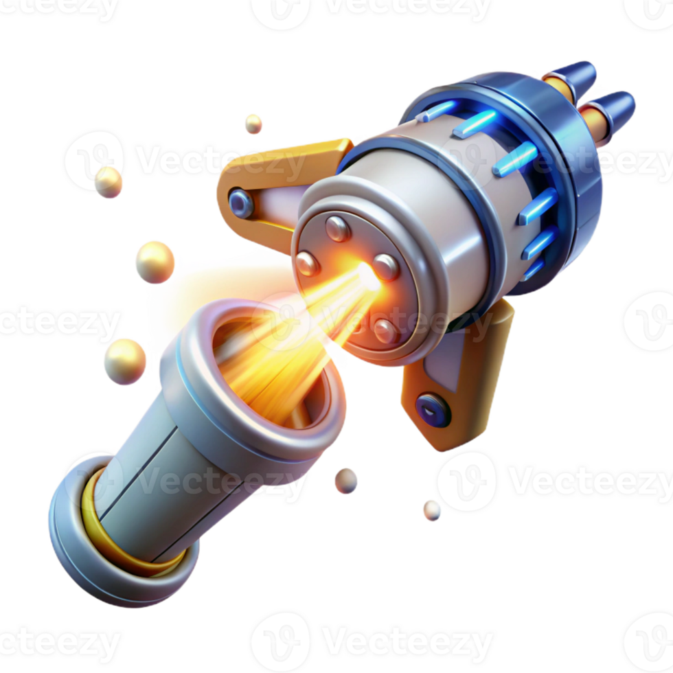 vibrant rustic A Futuristic Weapon Firing a Beam of Ene high resolution png
