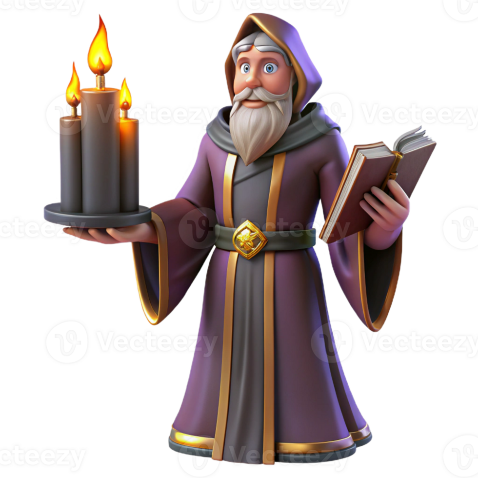elegant traditional A Powerful Wizard Casting a Spell in a G high resolution png