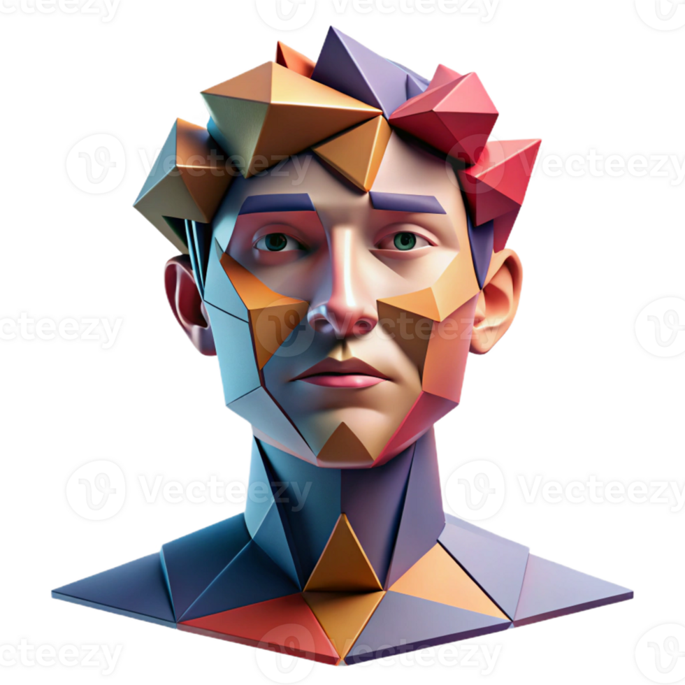 elegant abstract A Fragmented Deconstructed Portrait Compo professional png