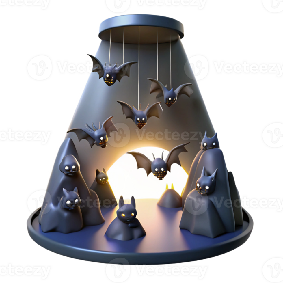 dramatic rustic Bat Colony Hanging Upside Down high quality png