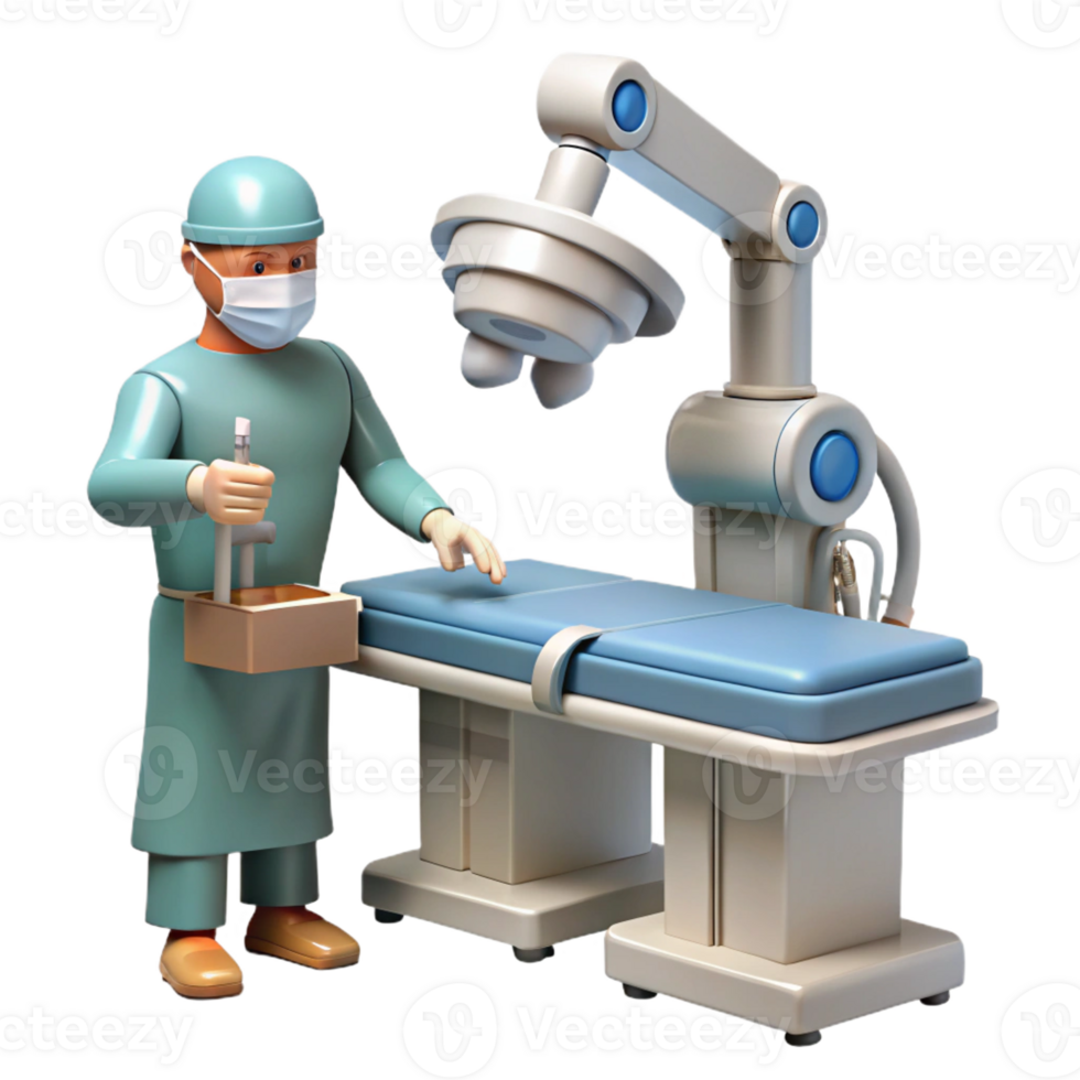 serene traditional A Robotic Surgeon Performing an Operation original png