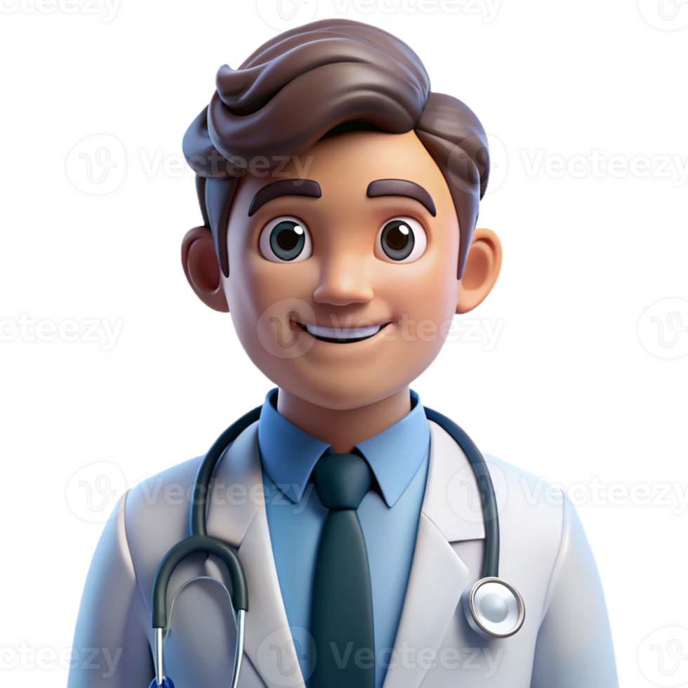 elegant modern Portrait of a Doctor with a Stethoscope L premium png
