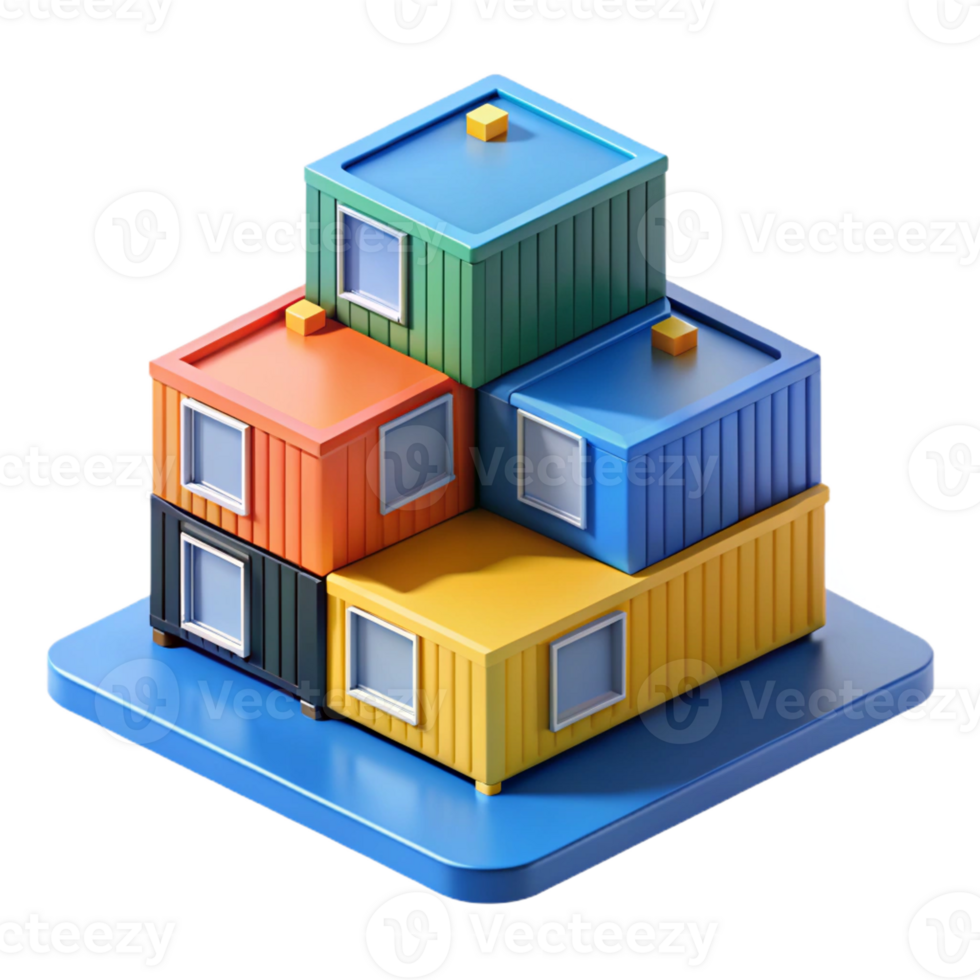 beautiful modern Prefabricated Modular Housing Units Stack genuine png