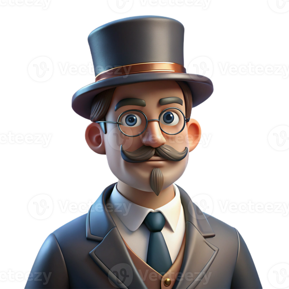 dramatic artistic Portrait of a Sophisticated Gentleman Wit premium png