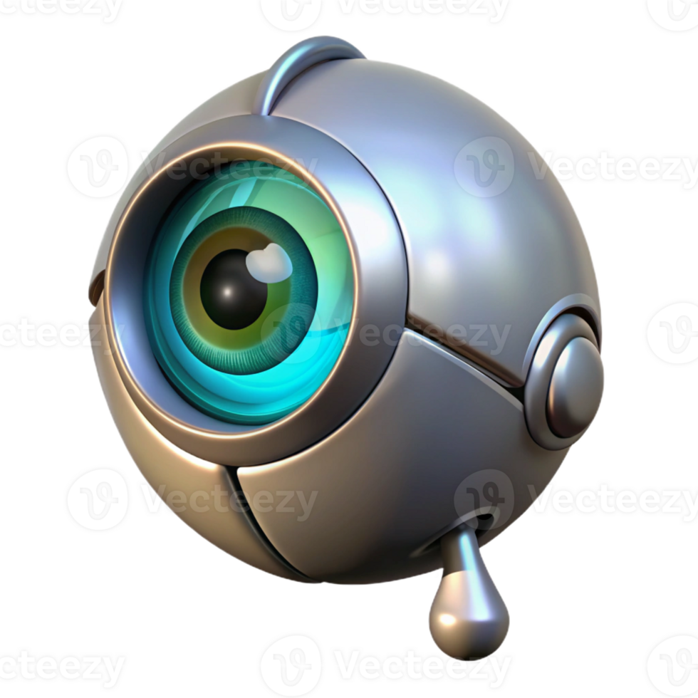 magnificent minimalist A Cyborg Eye Shedding a Single Tear of L high resolution png
