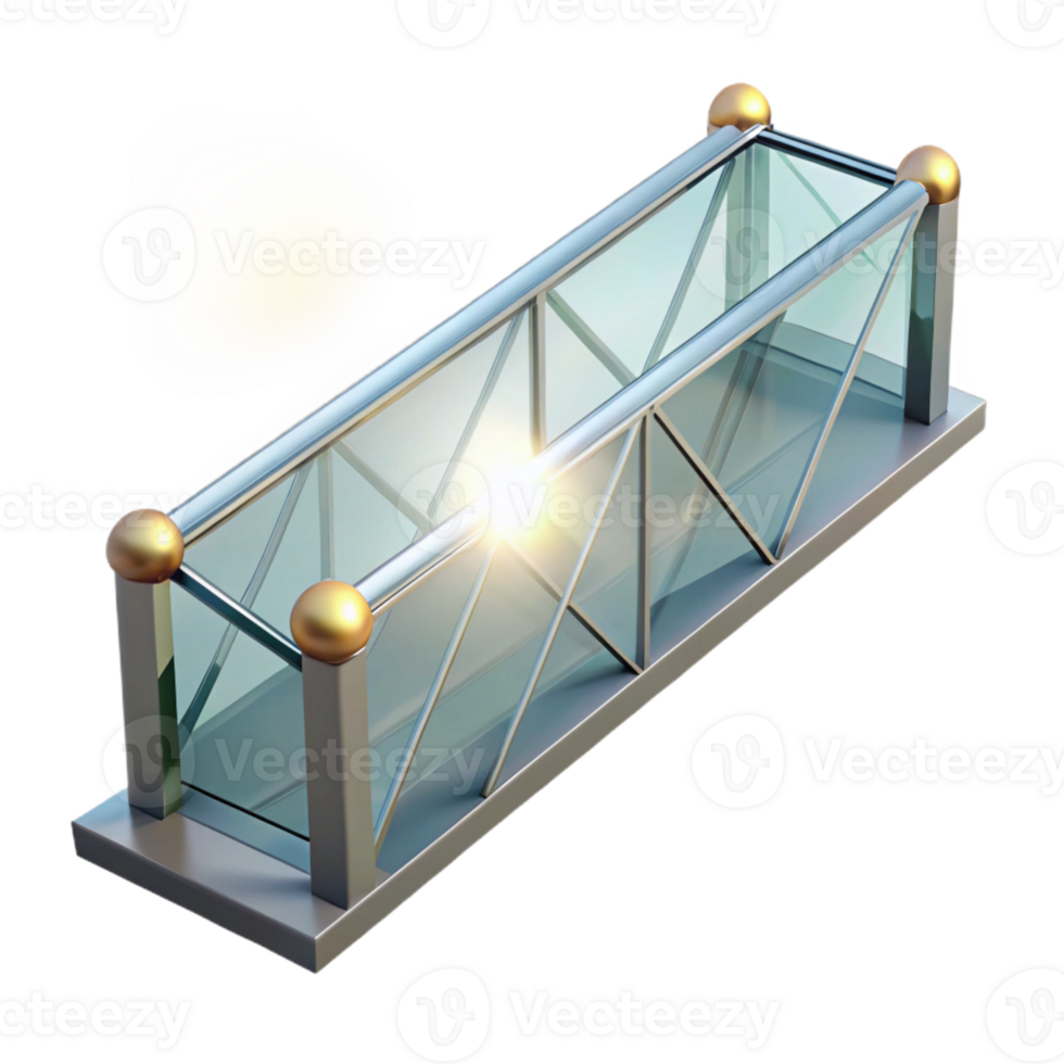 impressive abstract A Minimalist Glass and Steel Bridge Clea exclusive png