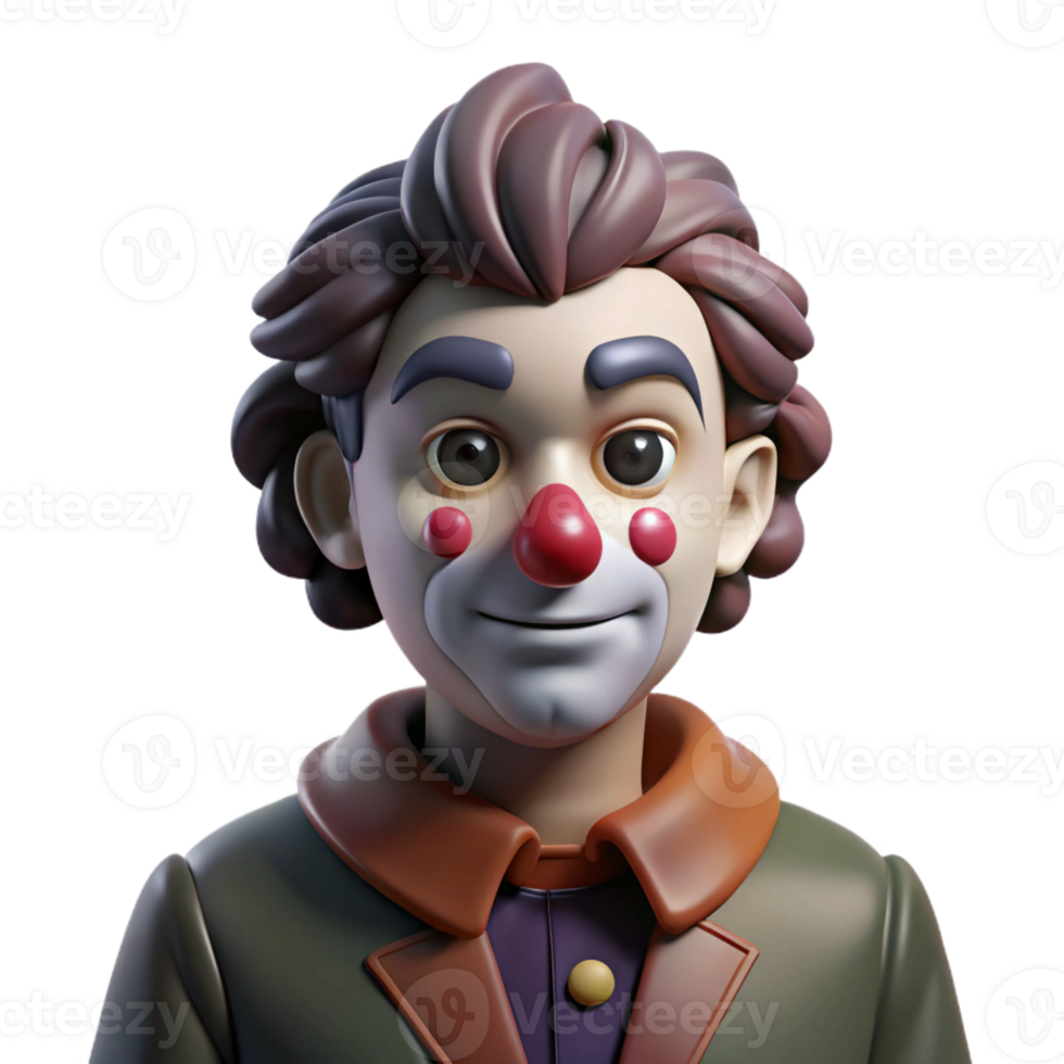 magnificent vintage Portrait of a Melancholic Clown with Sm high quality png