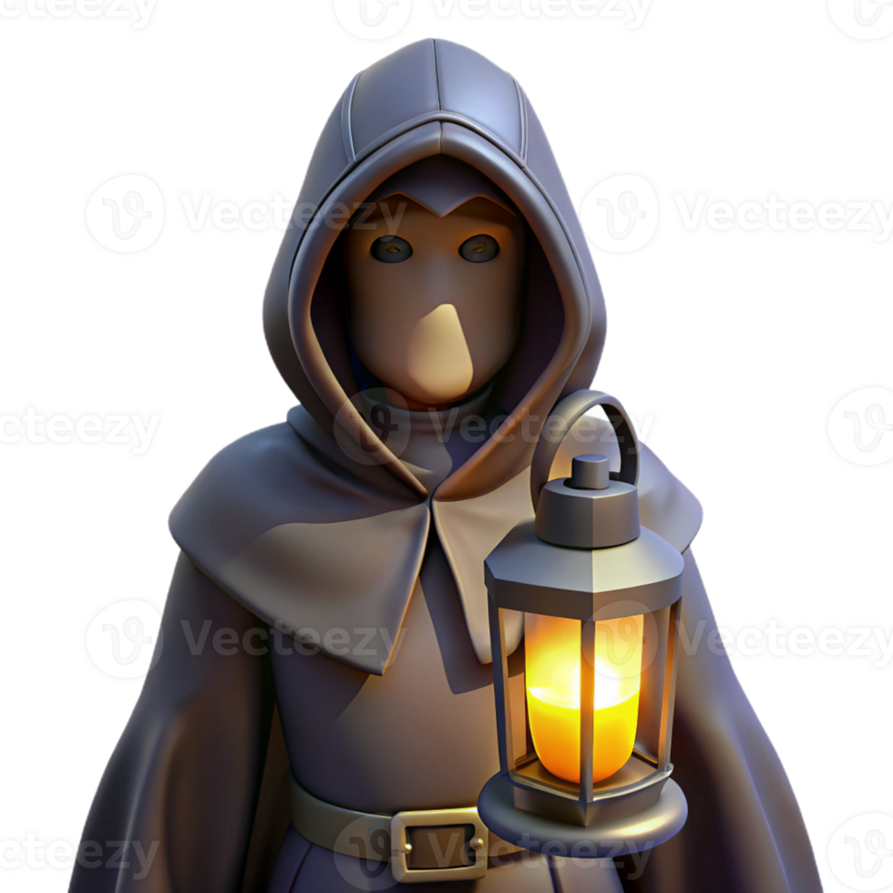 dramatic contemporary A Mysterious Hooded Figure Standing in A high quality png