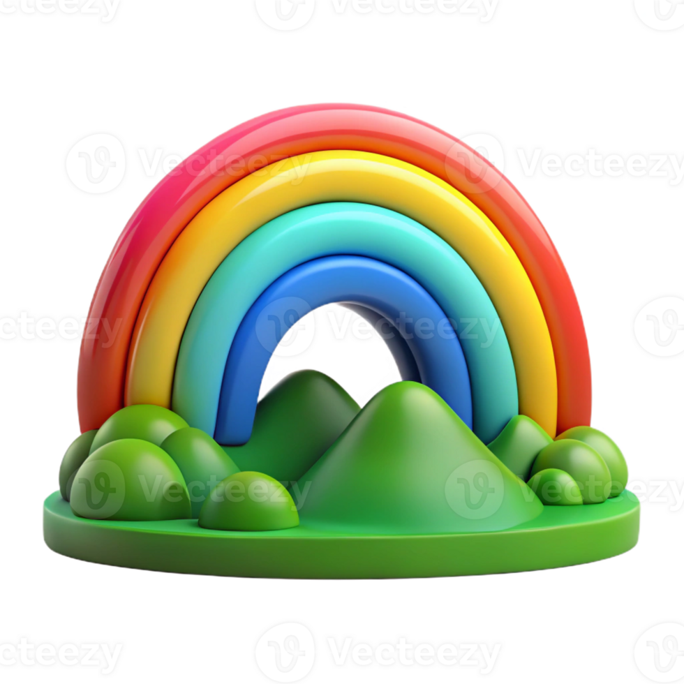 magnificent classic A Vibrant Rainbow Arching over a Green Va detailed png
