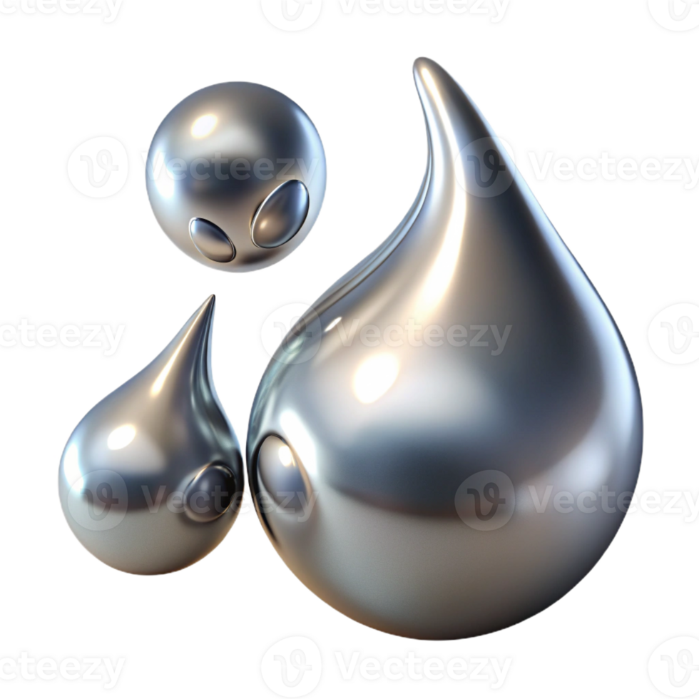 elegant rustic Liquid Mercury Droplets Morphing and Mergi high quality png