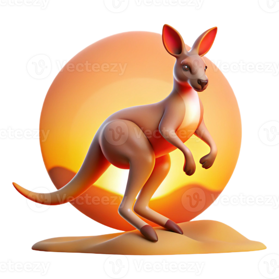 beautiful classic Kangaroo Hopping Across the Australian Outback authentic png