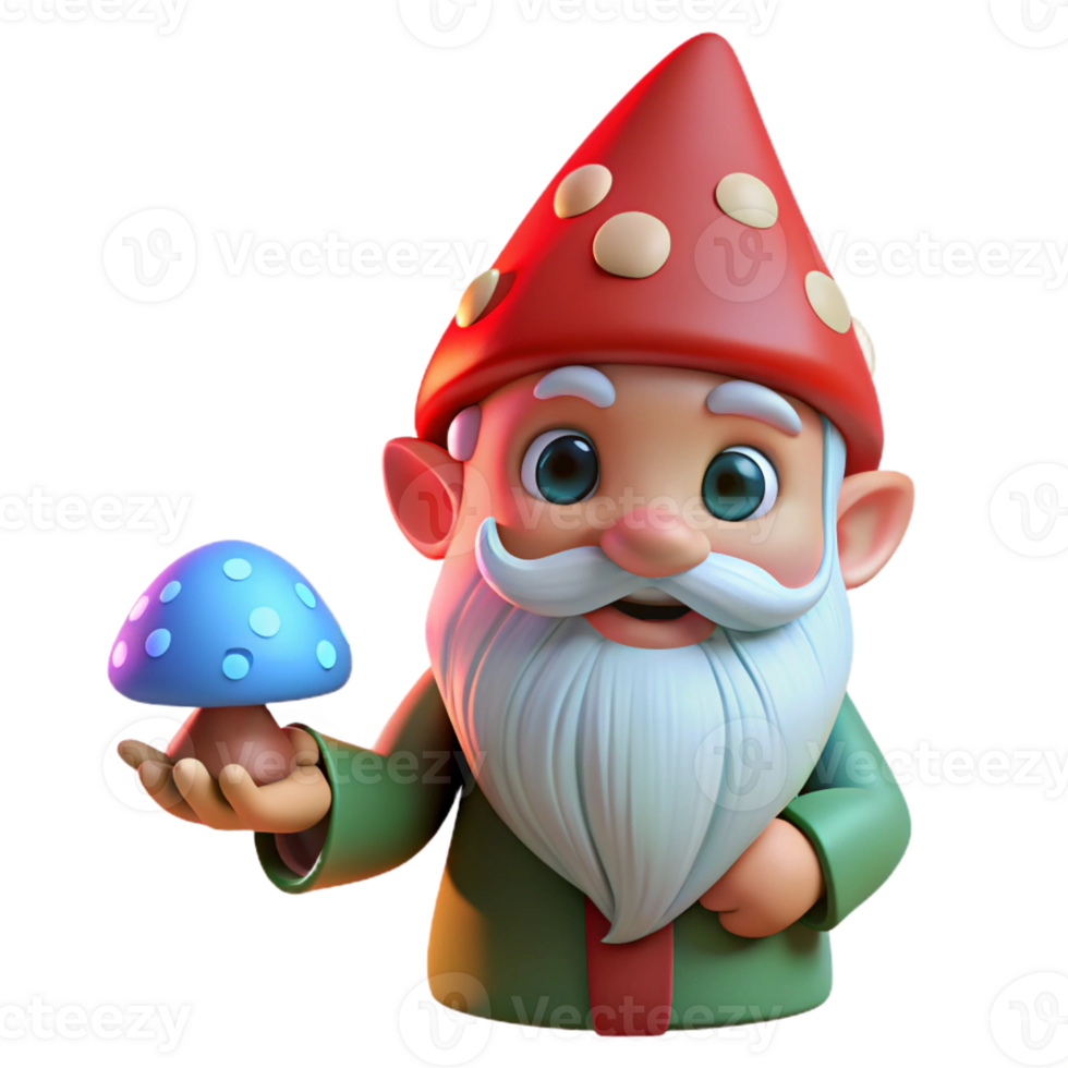 extraordinary minimalist Portrait of a Mischievous Gnome with a Br high resolution png