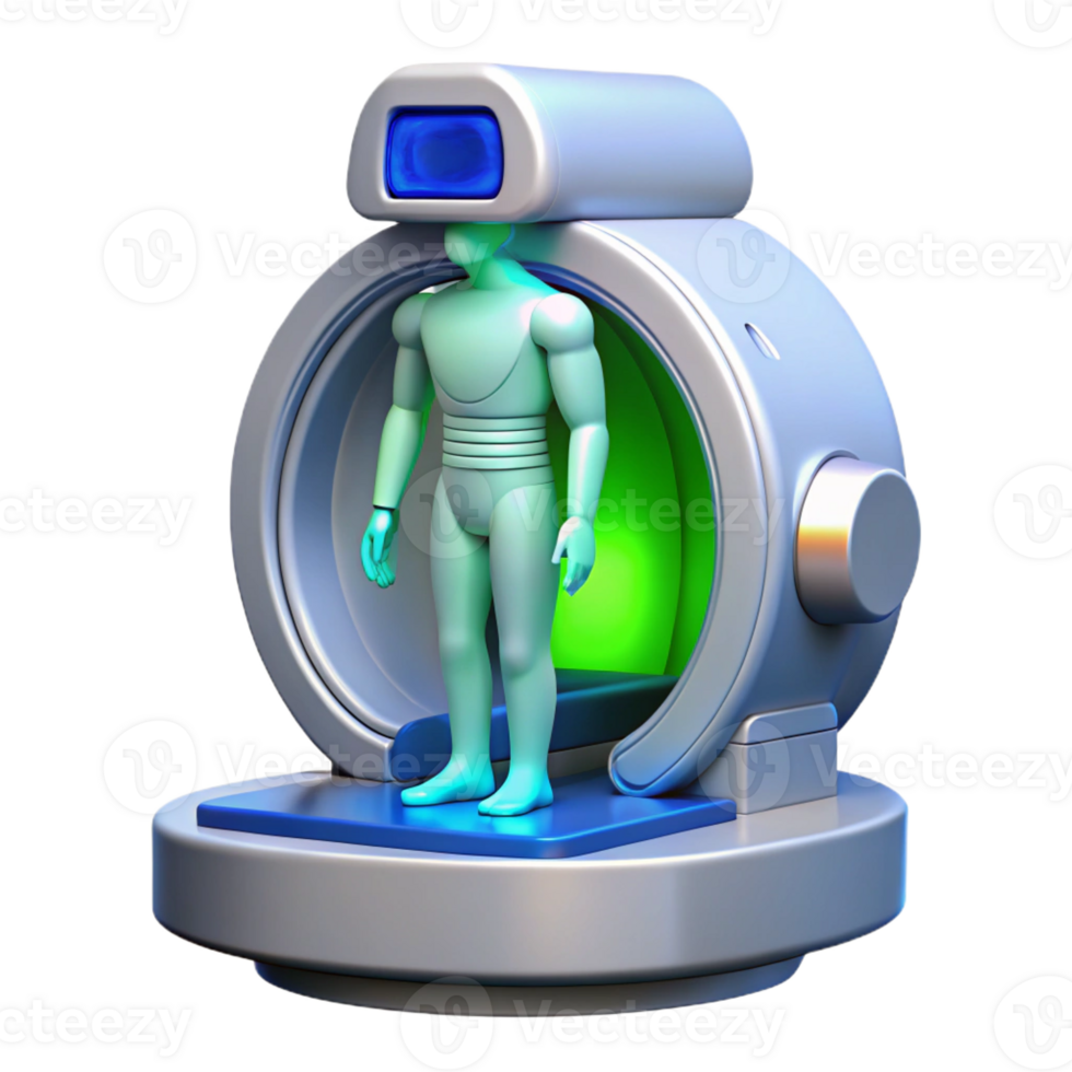 serene modern A Futuristic Medical Scanner Analyzing A png