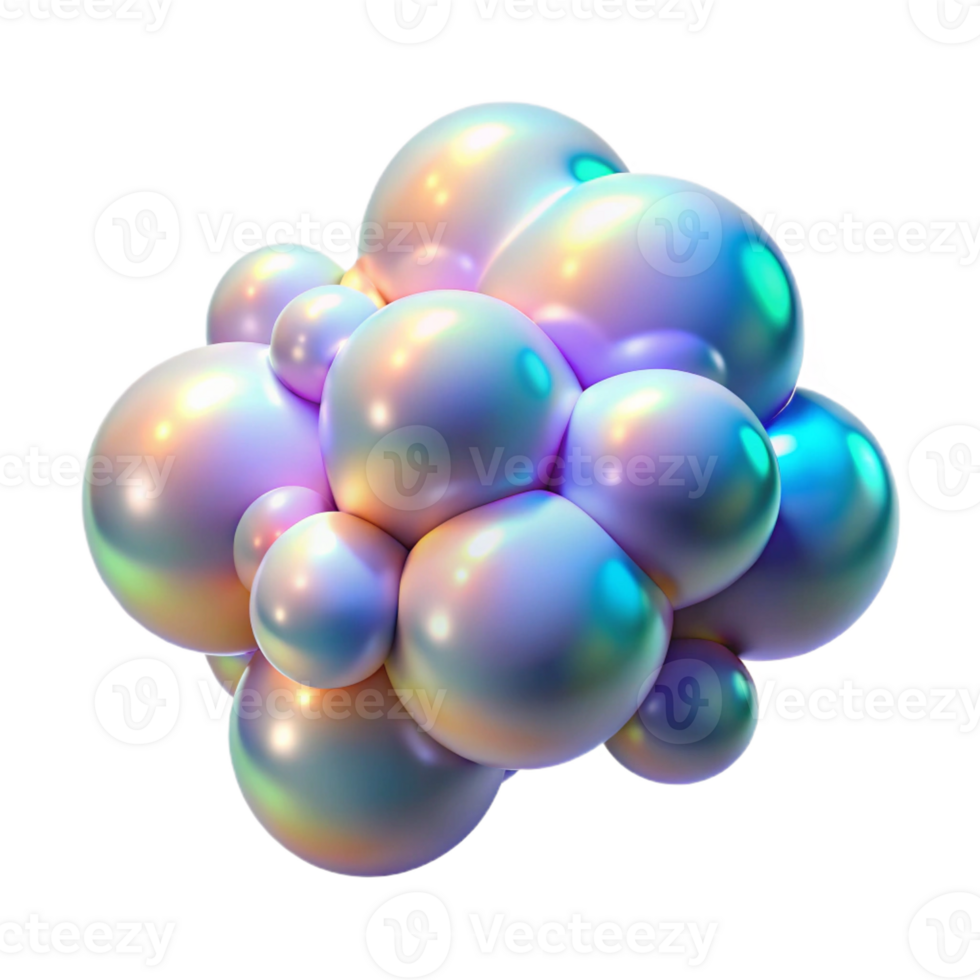 serene rustic Iridescent Bubbles Floating in Air detailed png
