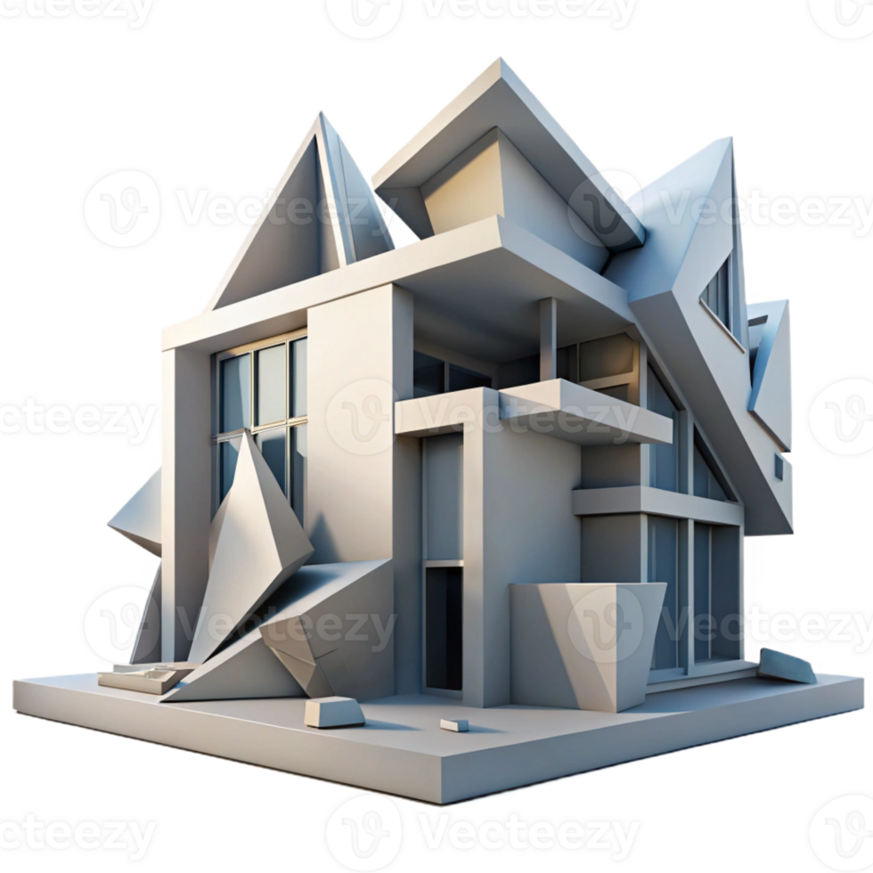 vibrant traditional Deconstructivist Building Fragments genuine png