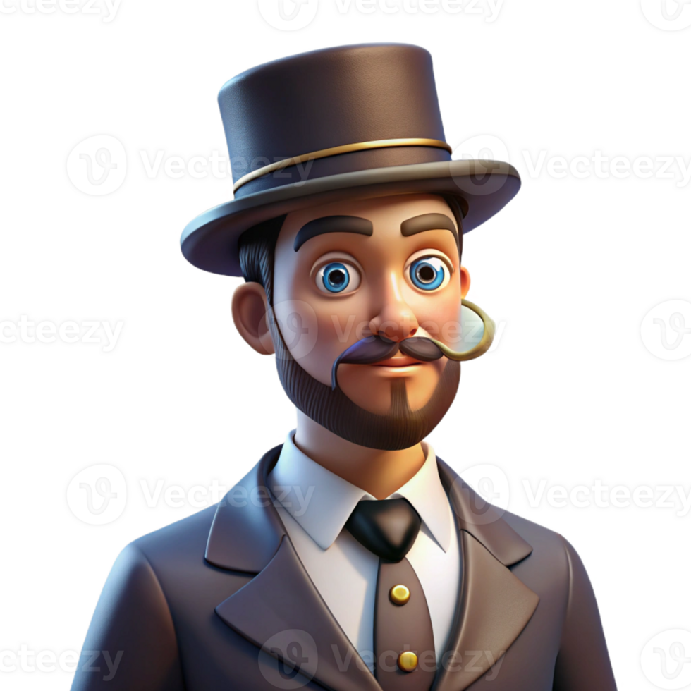 vibrant modern Portrait of a Sophisticated Gentleman Wit professional png