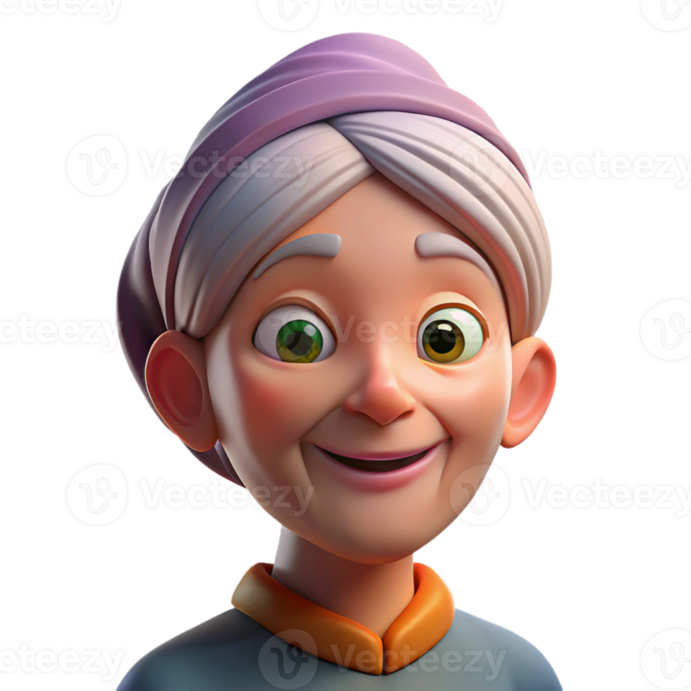 beautiful creative Elderly Woman's Portrait Wrinkled Face high quality png