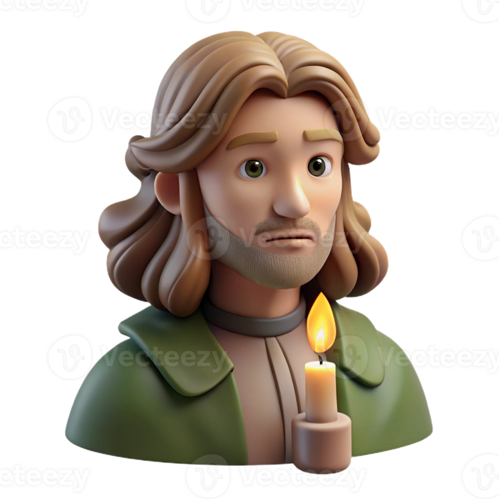 stunning minimalist Portrait of a Melancholic Poet with Long original png