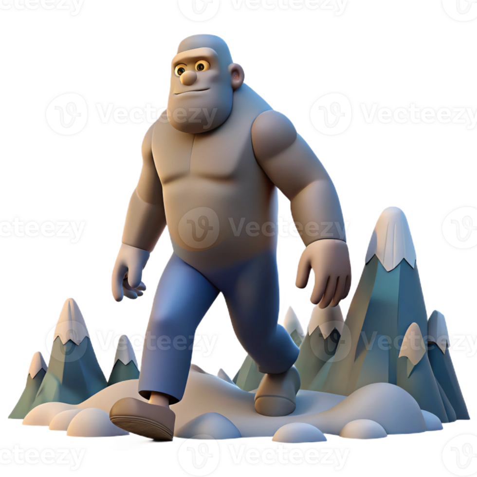 stunning rustic A Colossal Giant Walking Through a Moun premium png