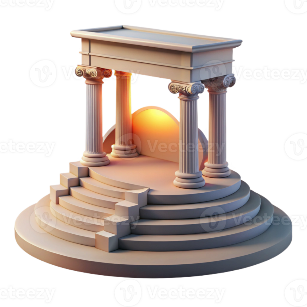 serene abstract Greek Amphitheater Stone Steps Dramatic premium png