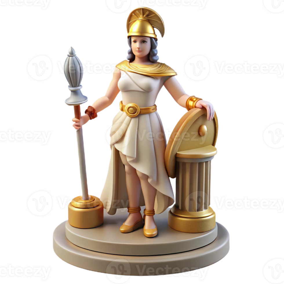 elegant creative A Wise Athena Strategizing on a Battlefiel professional png