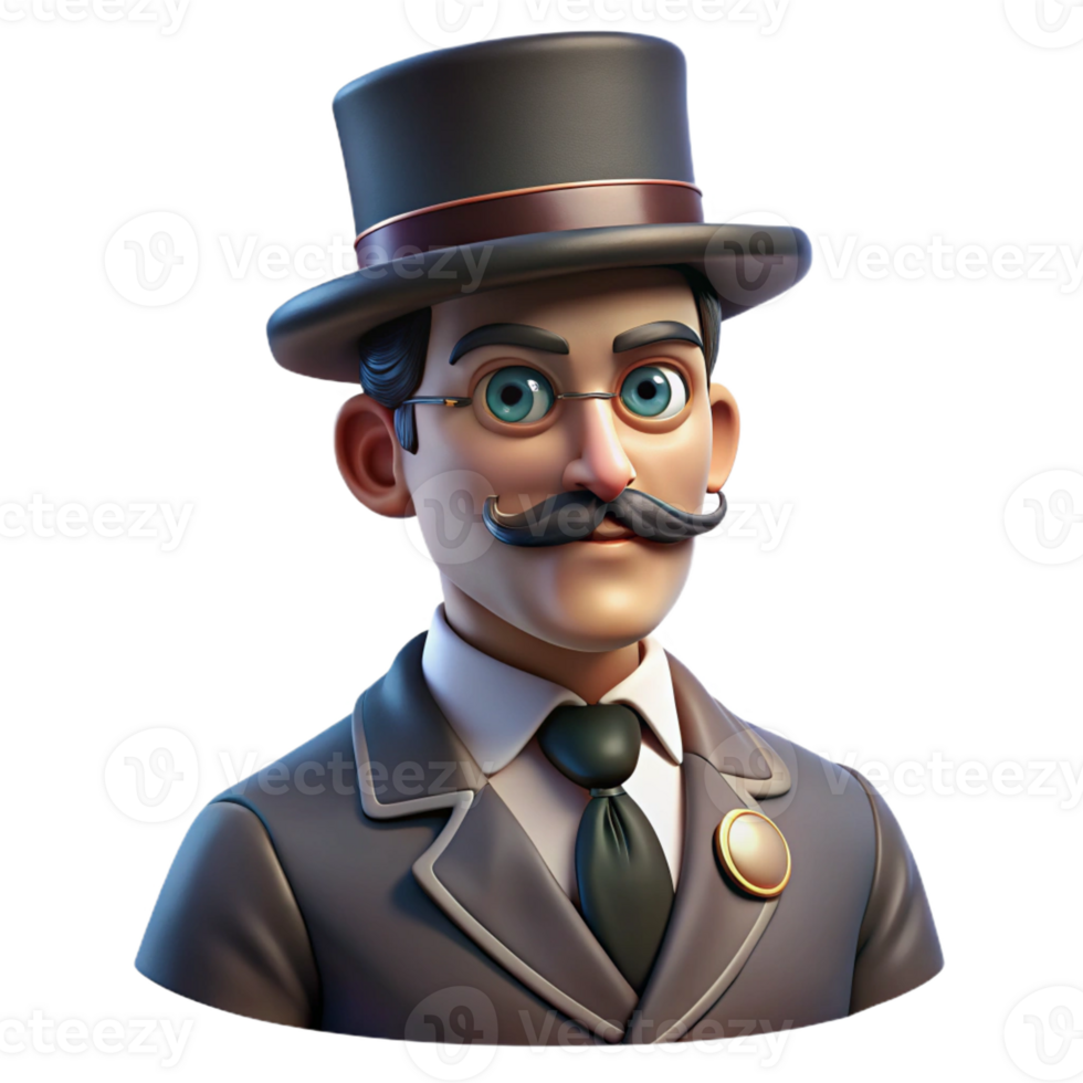 dramatic modern Portrait of a Sophisticated Gentleman Wit high quality png