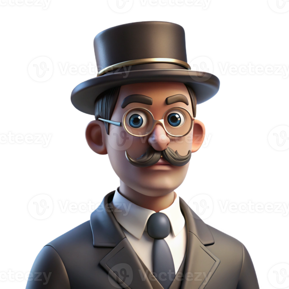 serene artistic Portrait of a Distinguished Gentleman Wit high resolution png