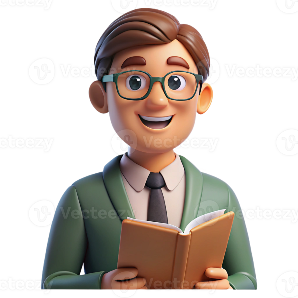 impressive classic Portrait of a Teacher with Glasses a Boo high resolution png