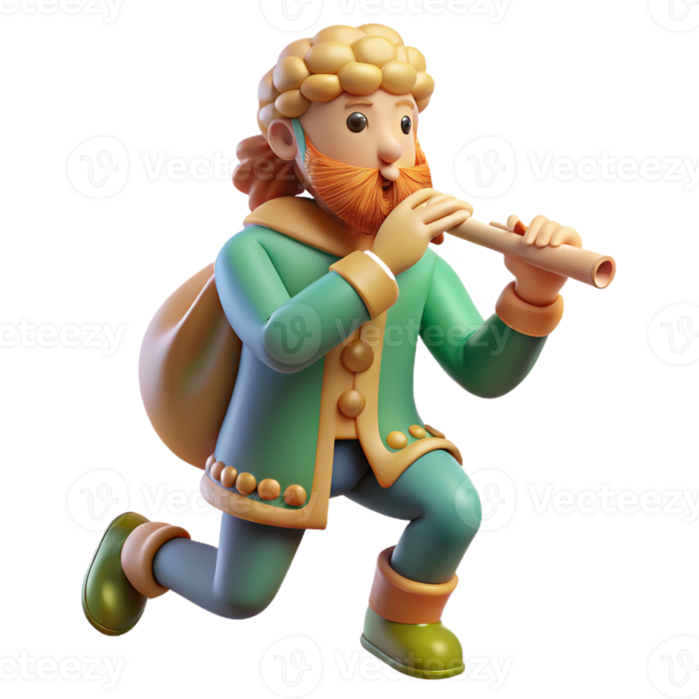 vibrant modern A Whimsical Depiction of Pan Playing His high quality png