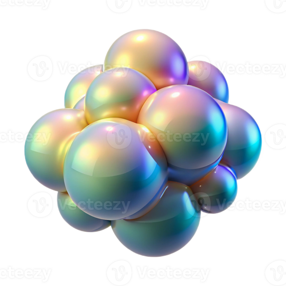 impressive modern Iridescent Bubbles Floating in Air png