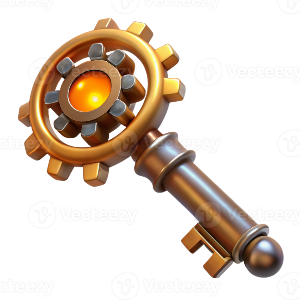 magnificent creative A Detailed of a Steampunk Key high resolution png