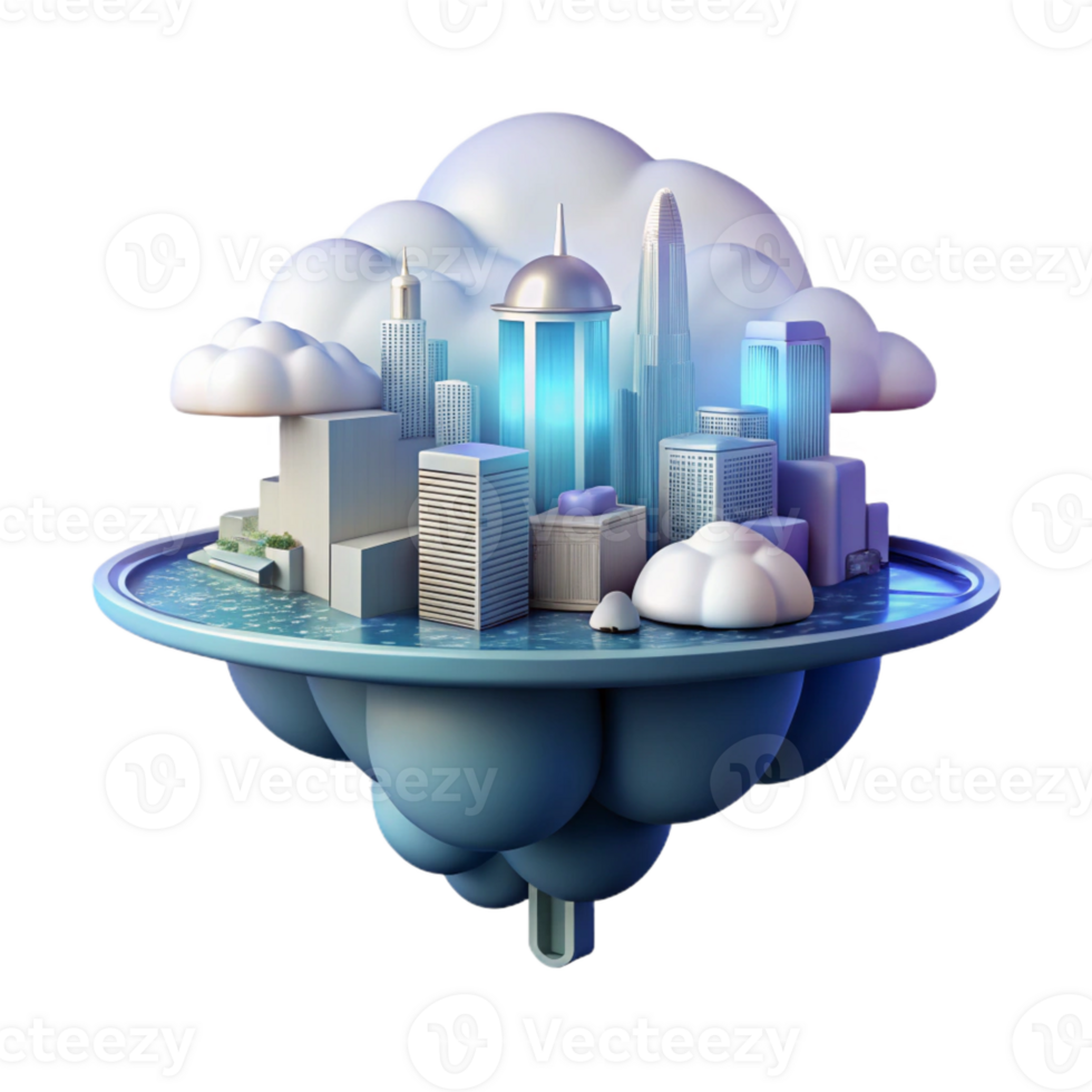 wonderful modern Cloud City Floating Above a Futuristic Ci exclusive png