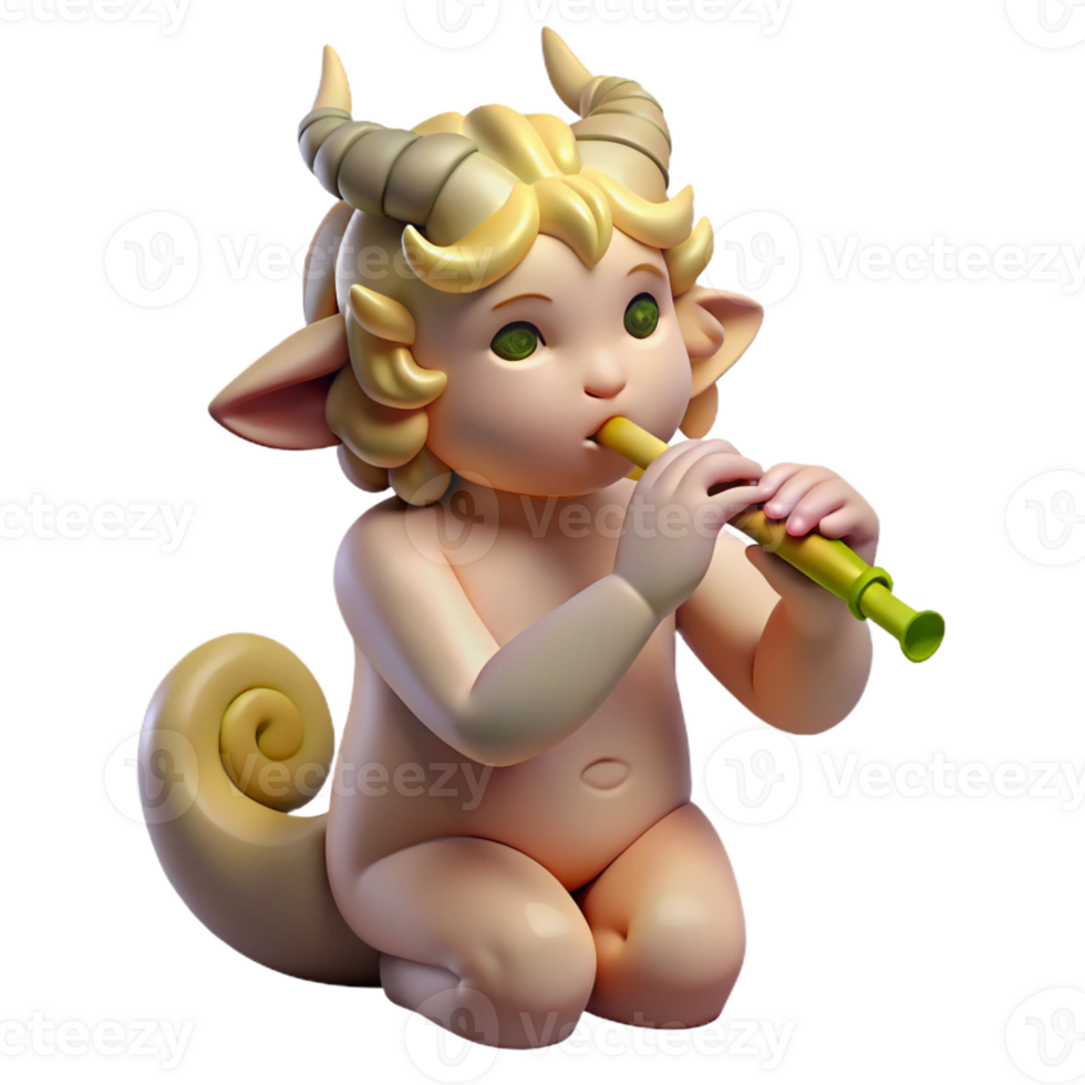 stunning traditional A Satyr Playing a Flute in a Forest Glade high quality png