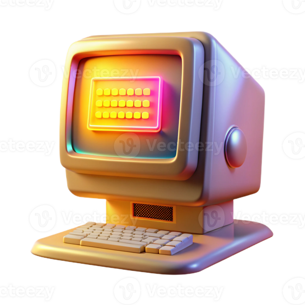 magnificent contemporary A Vintage Computer Monitor Displaying A exclusive png