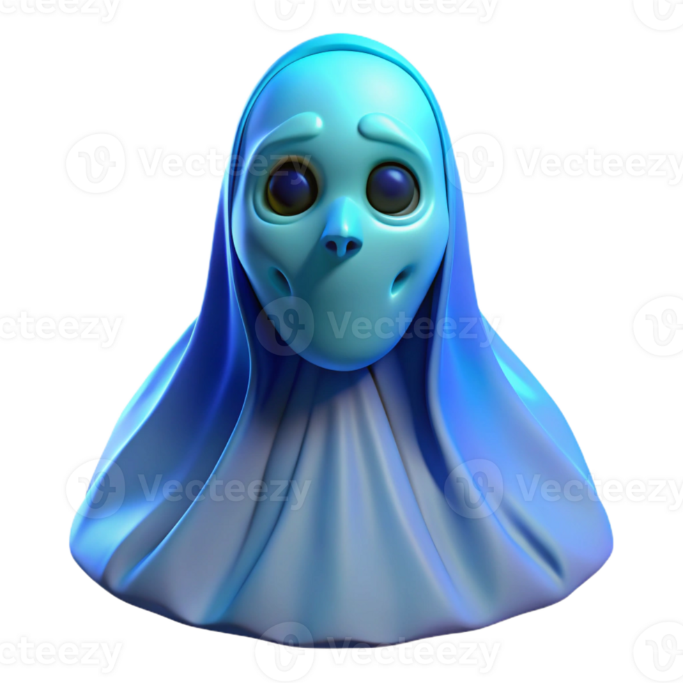 magnificent artistic Portrait of a Ghost with Translucent Ski detailed png
