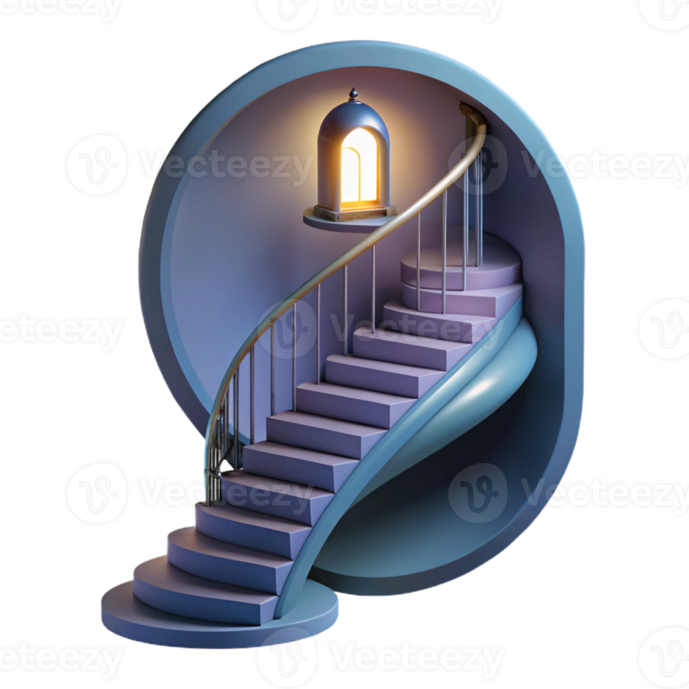 serene minimalist Spiral Staircase to the Unknown authentic png