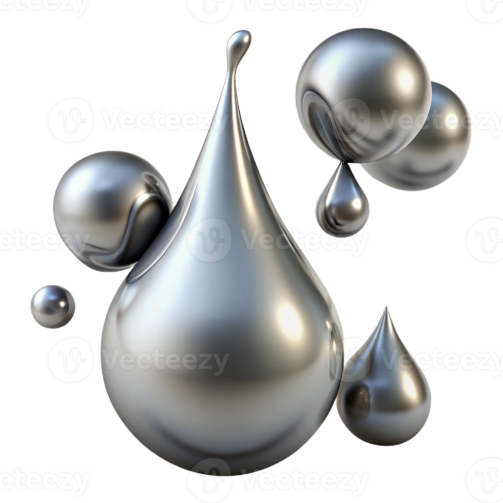 extraordinary rustic Mercury Droplets Transforming Into Abstract Forms png