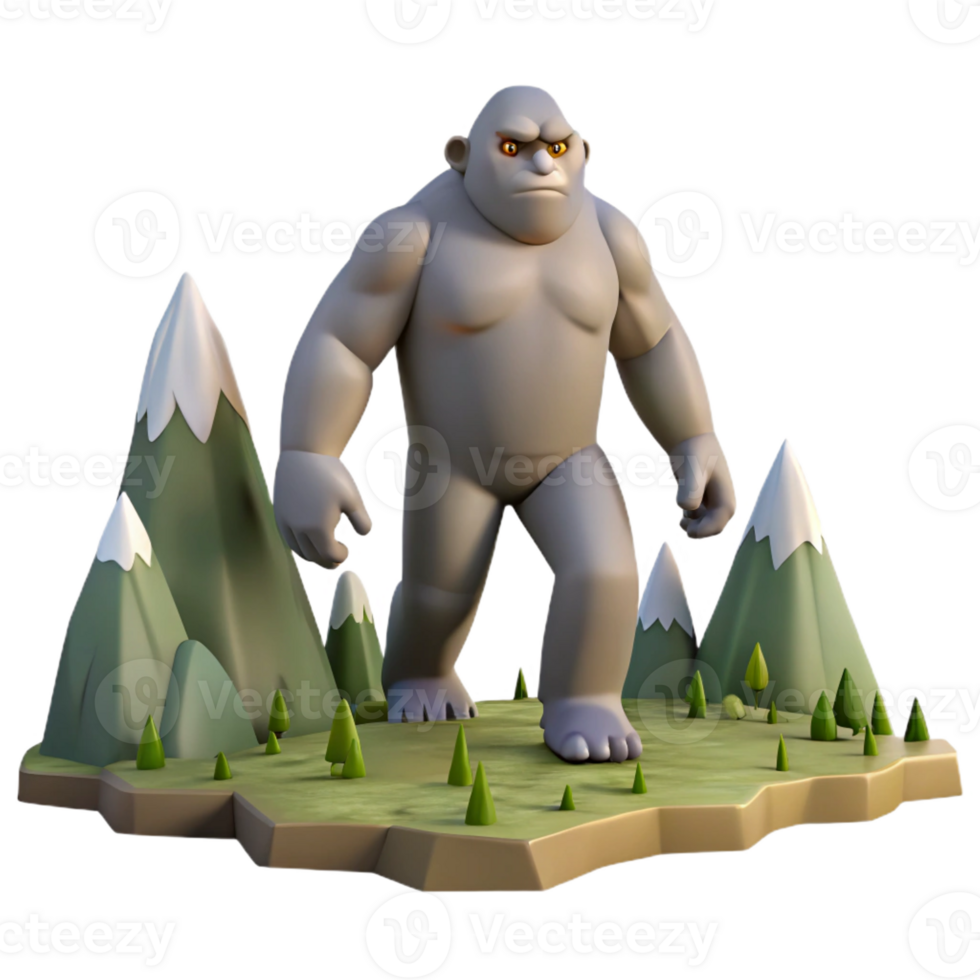 wonderful creative A Colossal Giant Walking Through a Moun professional png