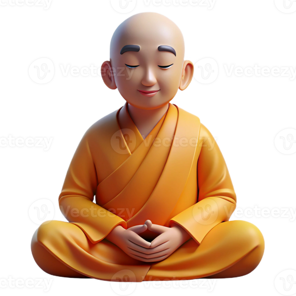 extraordinary contemporary Portrait of a Serene Buddhist Monk Medi exclusive png