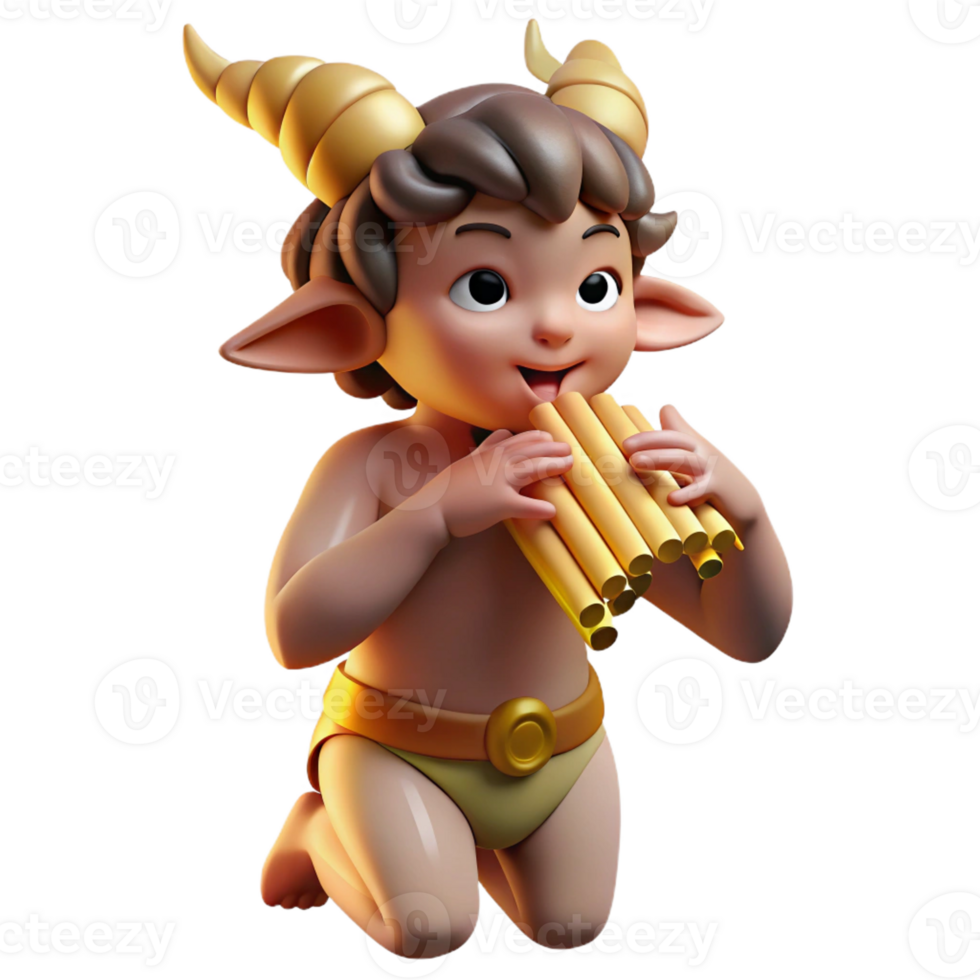 extraordinary traditional A Mischievous Satyr Playing a Pan Flute exclusive png