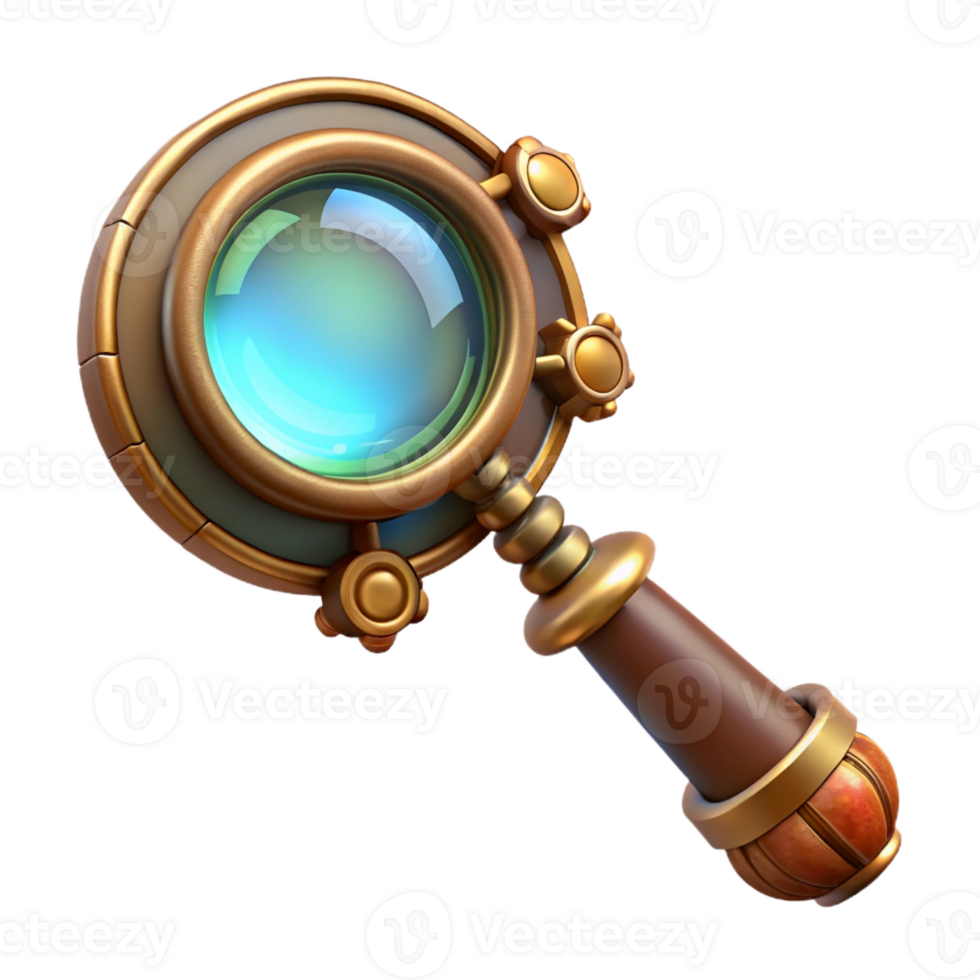 beautiful traditional Steampunk Magnifying Glass Intricate Design original png