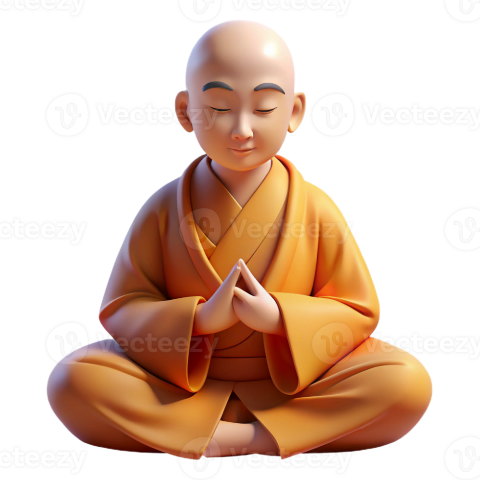 elegant abstract Portrait of a Serene Monk in Flowing Robe genuine png
