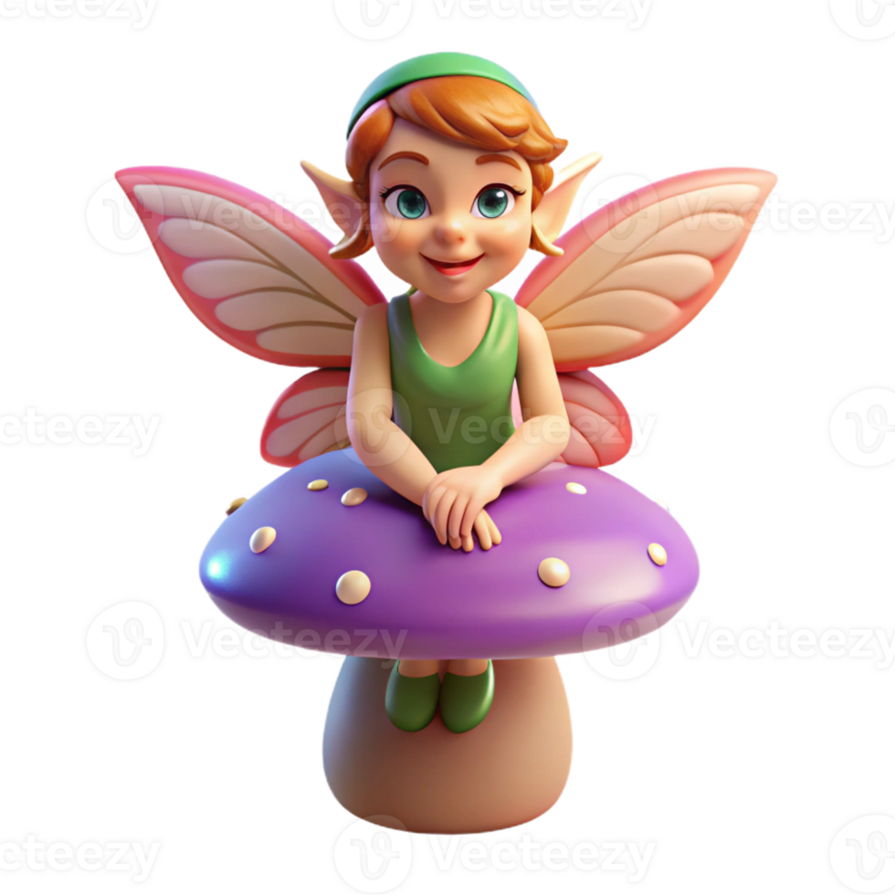 magnificent modern Portrait of a Playful Pixie with Iridesc high resolution png