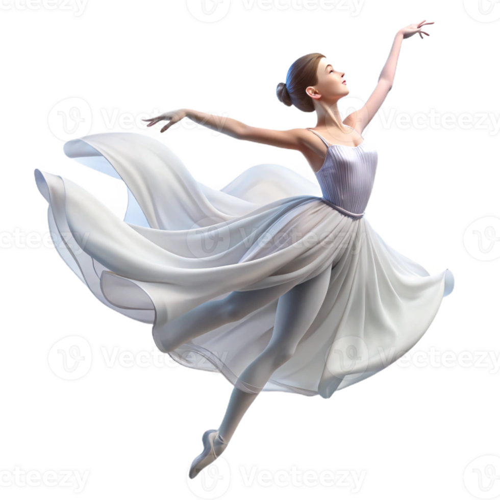 impressive creative Portrait of a Graceful Ballerina with Flow authentic png