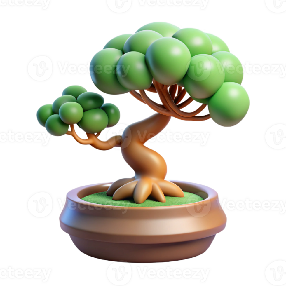 serene creative Bonsai Tree Intricate Branching Details premium png