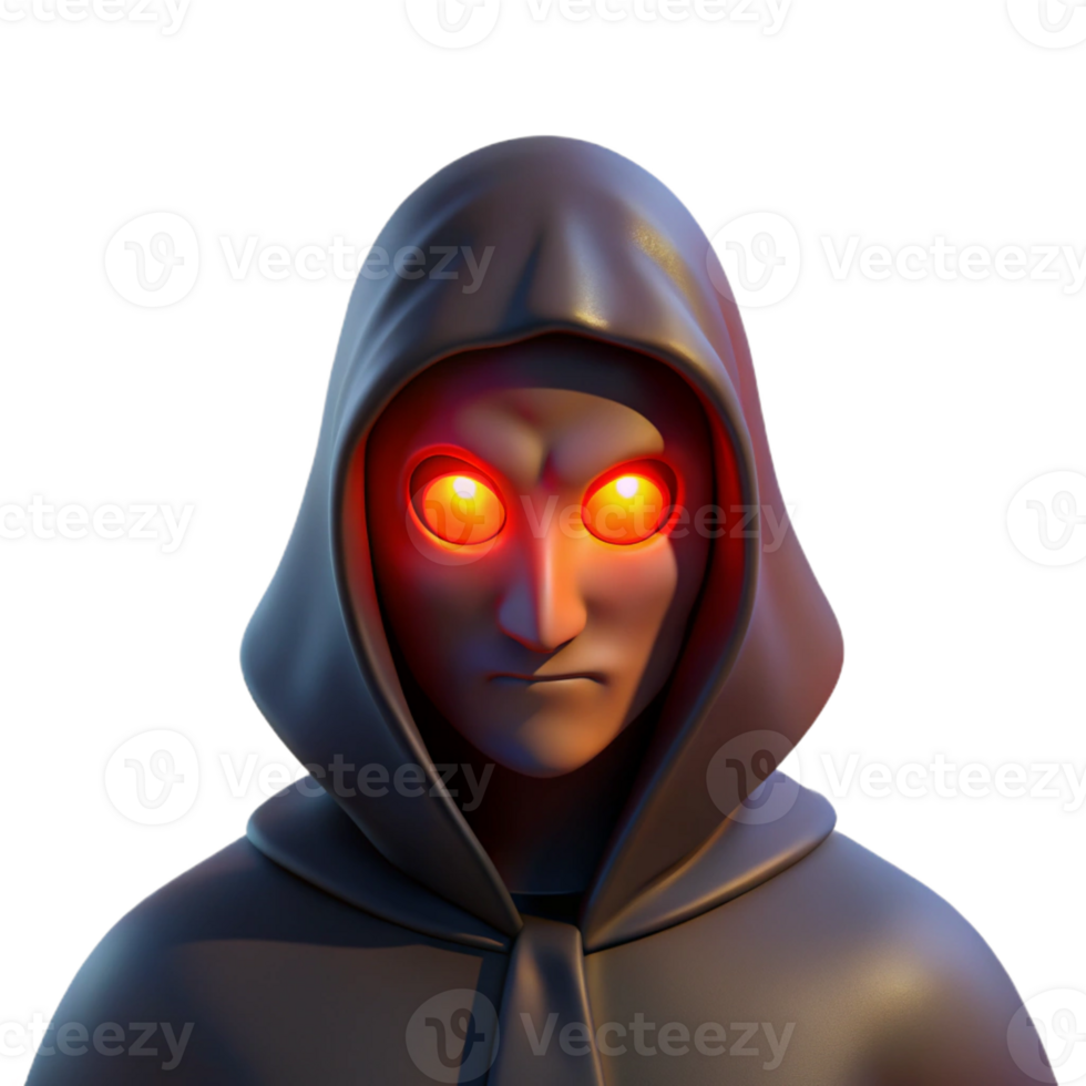vibrant vintage Portrait of a Mysterious Figure Cloaked detailed png